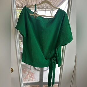 SHEIN Green Tie Front Size XL